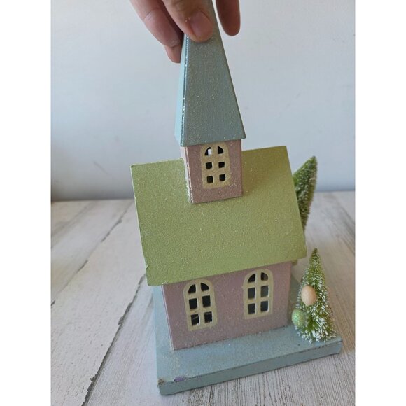 Bethany lowe paper church chapel Xmas Easter decor village tree - Picture 5 of 8